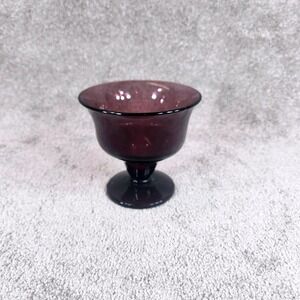Amethyst Glass Compote Bowl Purple Vintage Footed Pedestal Small Dish